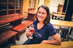 Kris Spaulding enjoying one of Vivant’s beers.